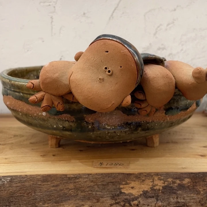 碗C****立日本太古窑小孩