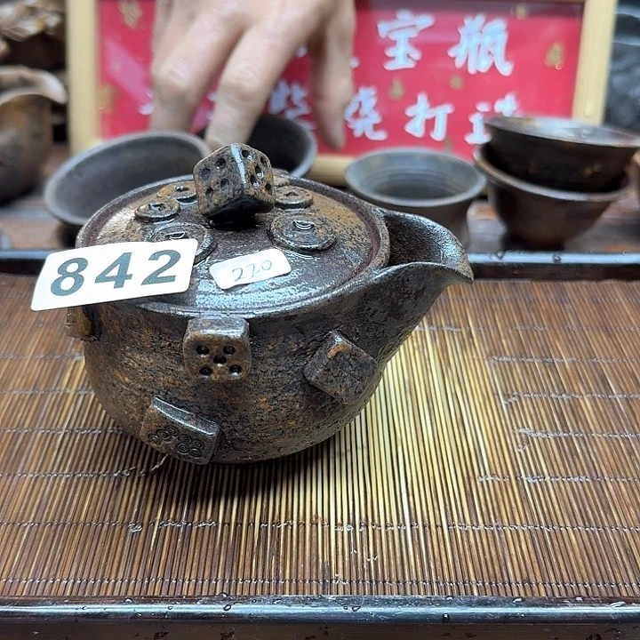 纯手工制作粗陶茶具