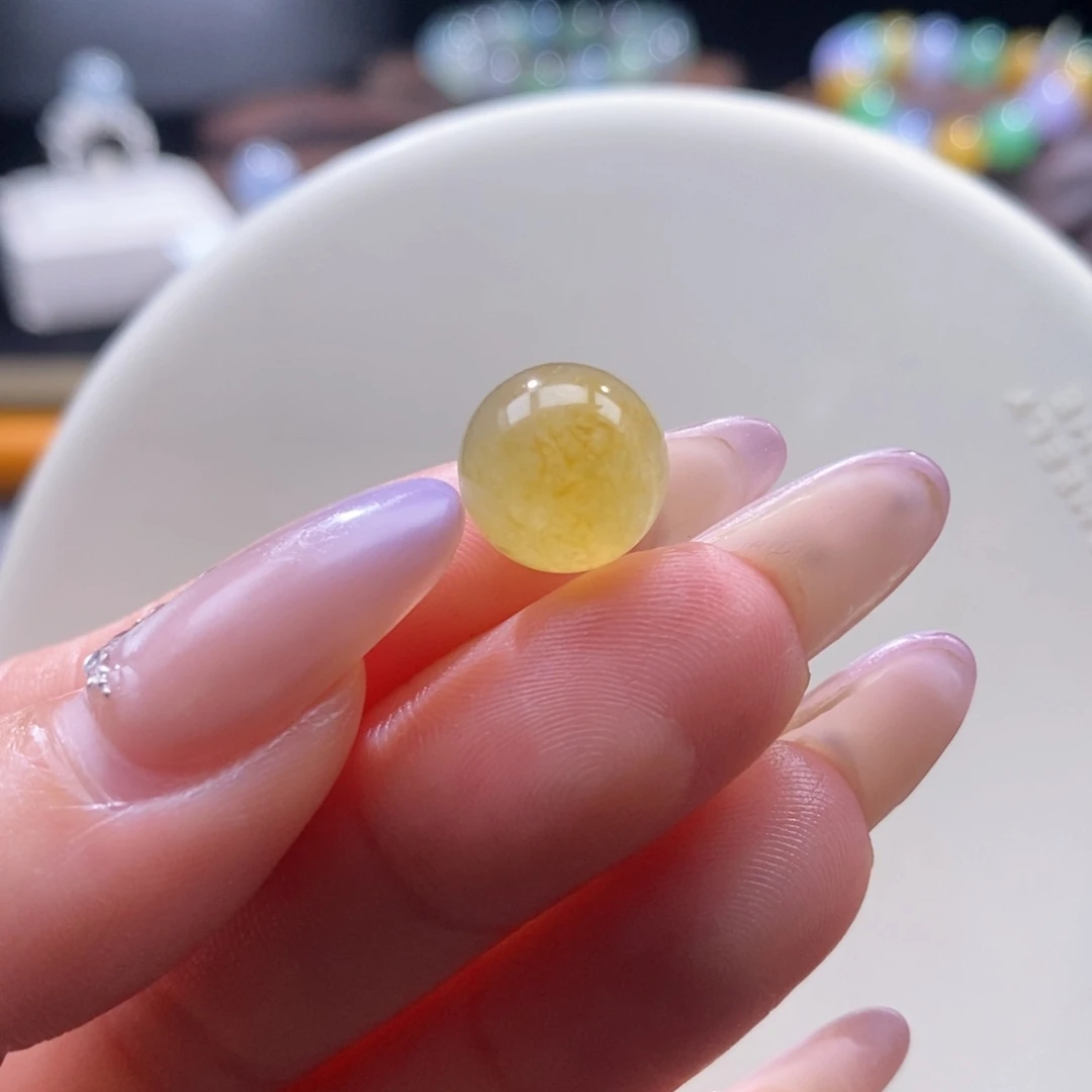 翡翠未镶嵌颈饰翡翠冰橘黄珠11.2mm