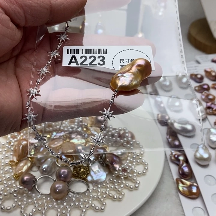 合金淡水珍珠项链223