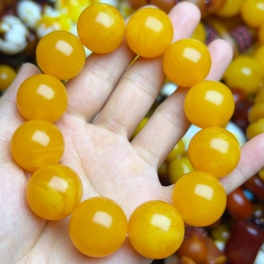 琥珀未镶嵌手链蜜蜡