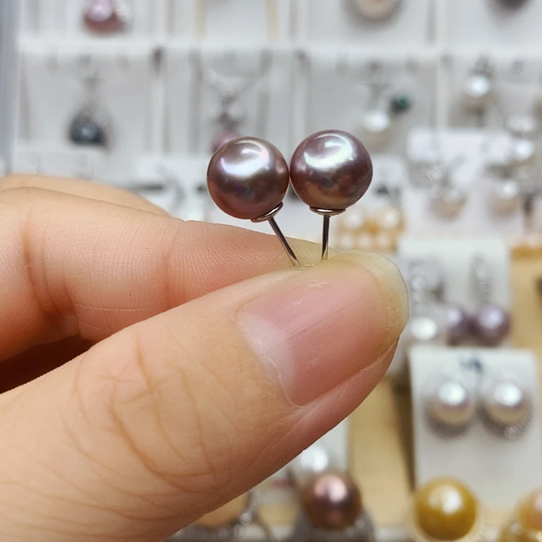 耳饰淡水珍珠银S925镶嵌