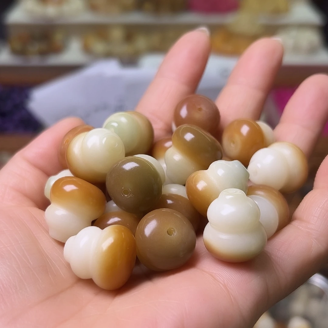菩提根/象牙果手串瑕疵卡19炭烧胖葫芦15颗