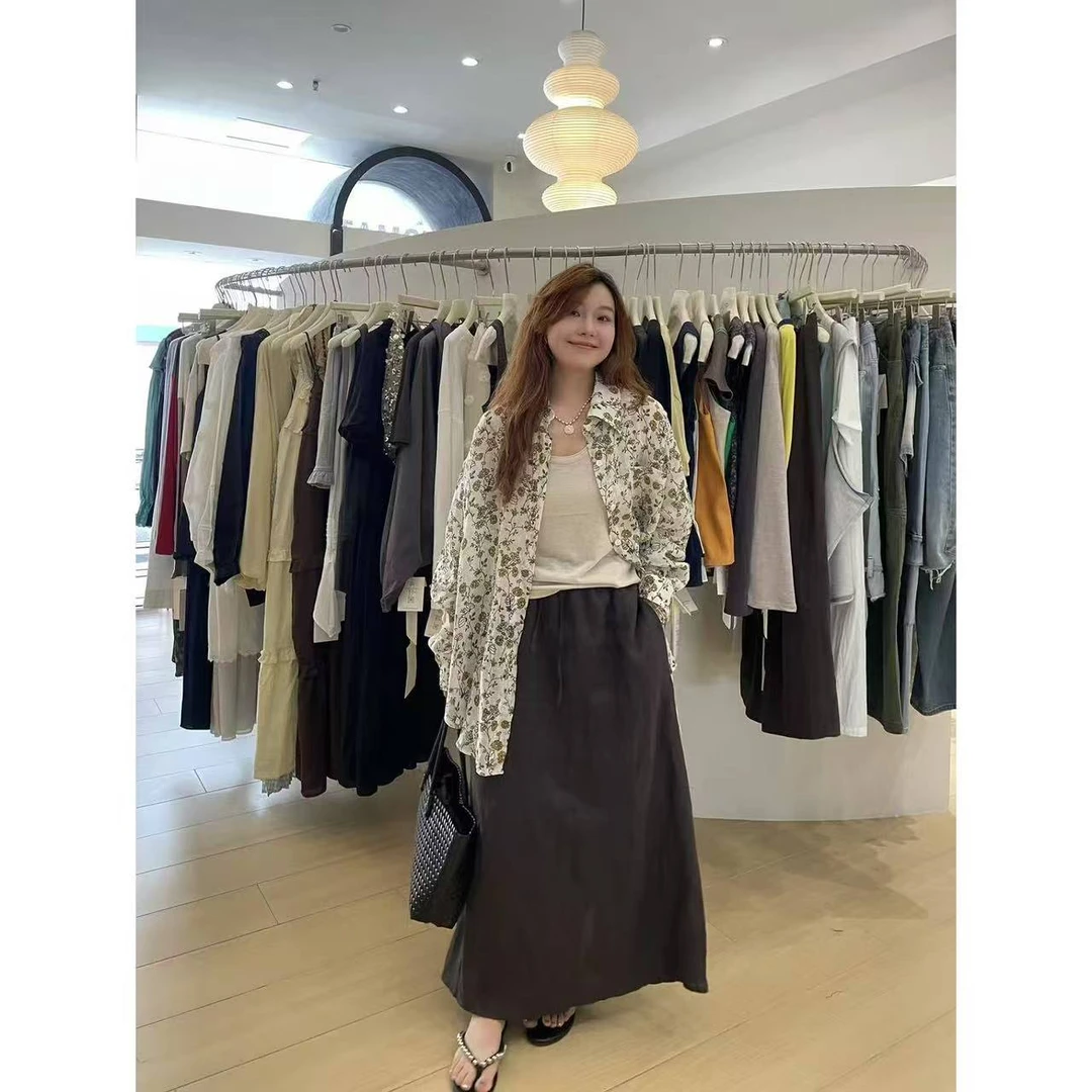 【TOMATO】夏季新款韩系苎麻碎花衬衫#7550