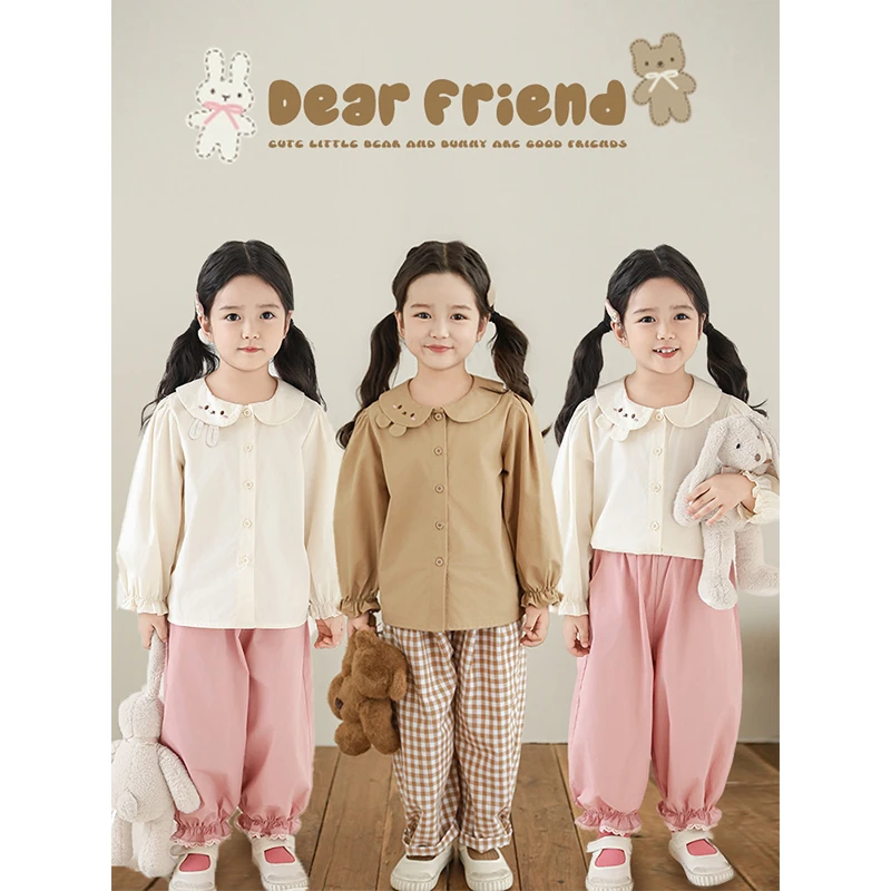 YOEHYAUL/幼悠【百变元气】春贰波女童宝宝翻领衬衫 C3192 C3192-1