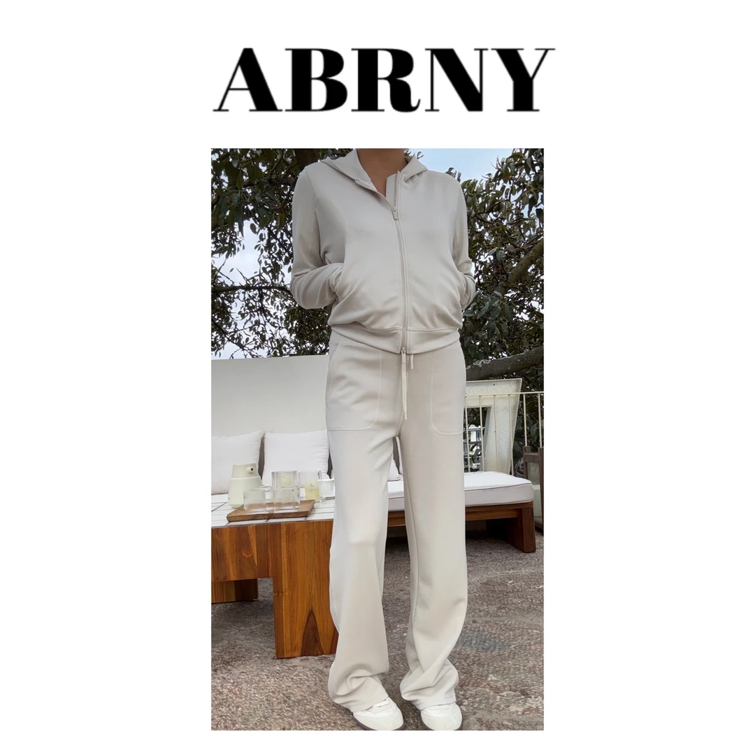 许小黑【旅途必备】春季新款纯色连帽卫衣休闲裤套装时尚通勤357