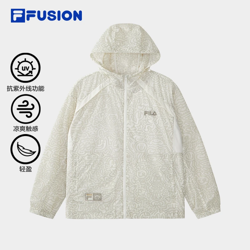 FILA FUSION斐乐情侣梭织外套25秋防晒凉感连帽上衣T11U539701F
