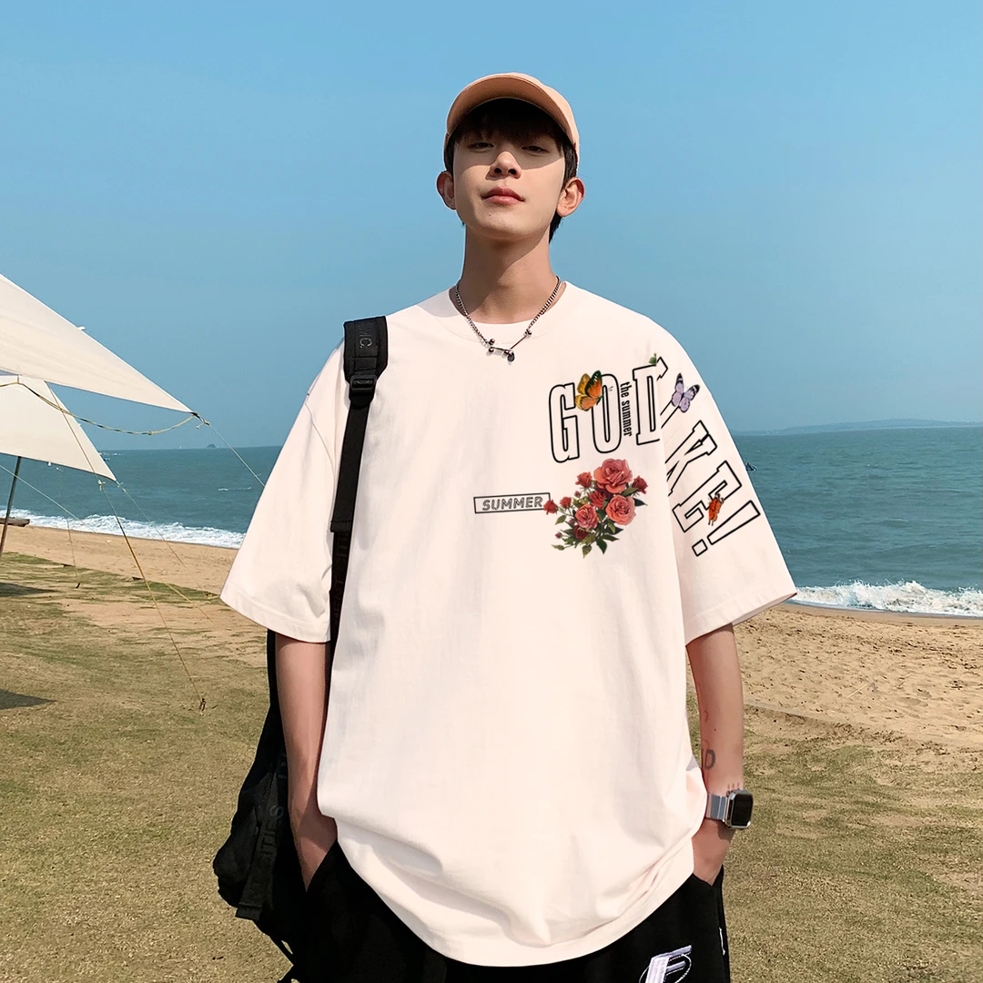 GODLIKE/古莱登夏季短袖T恤纯棉男女同款潮牌半袖纯棉宽松落肩t恤