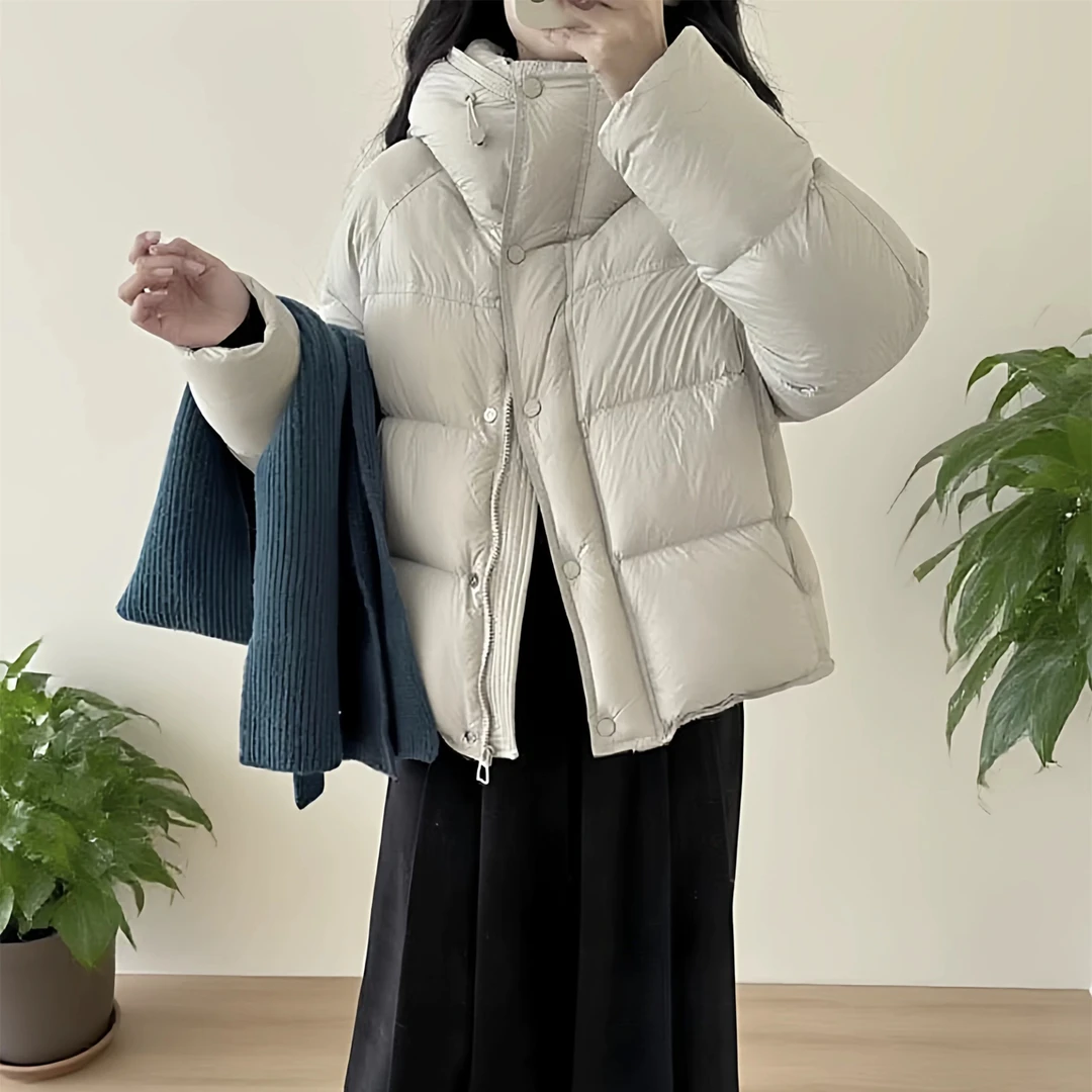 8868原创设计新国标90白鸭绒磁吸扣短款泡芙羽绒服女冬季新款宽松