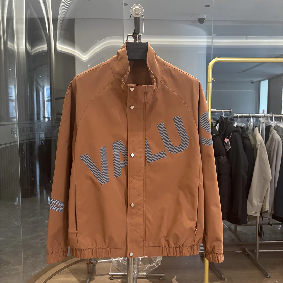 【H家】字母印花！秋季新款男士时尚简约宽松百搭立领夹克休闲外套潮
