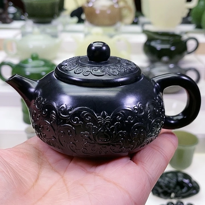 未镶嵌和田玉挂件茶壶120m l