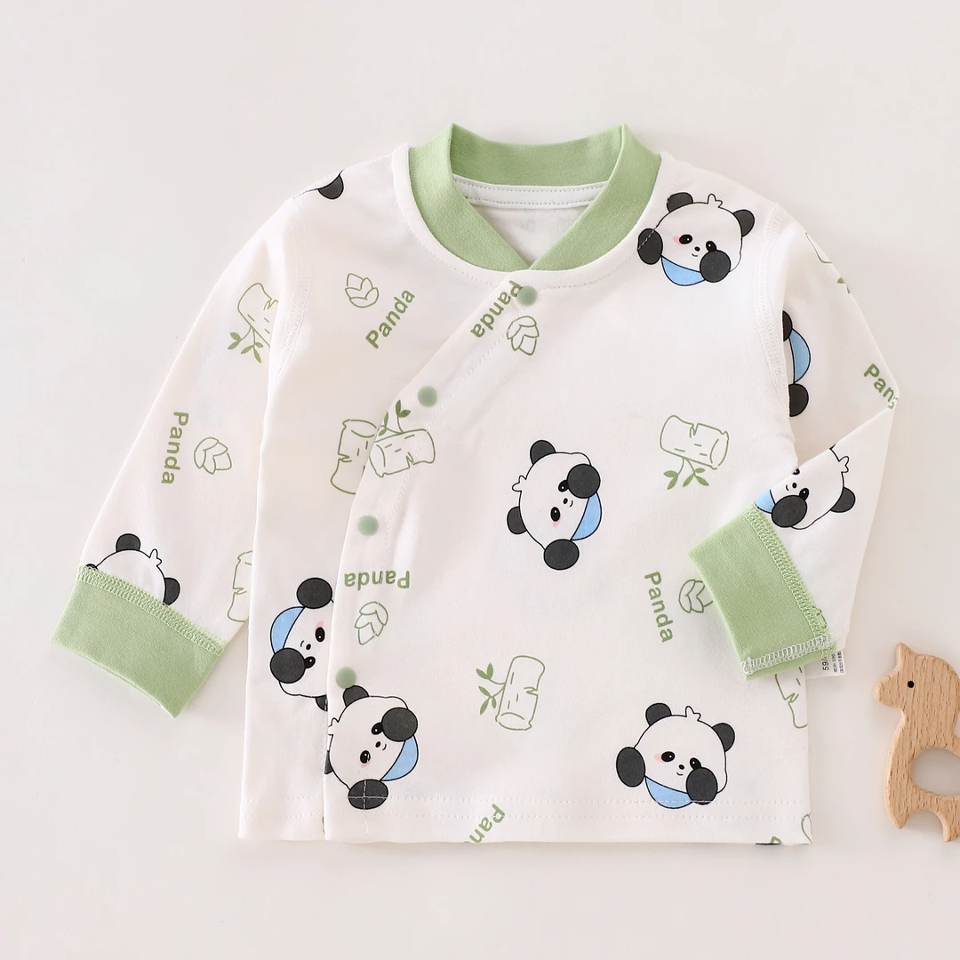 婴儿纯棉上衣春秋季A类单上衣上装新生儿男女宝宝衣服和尚服睡衣