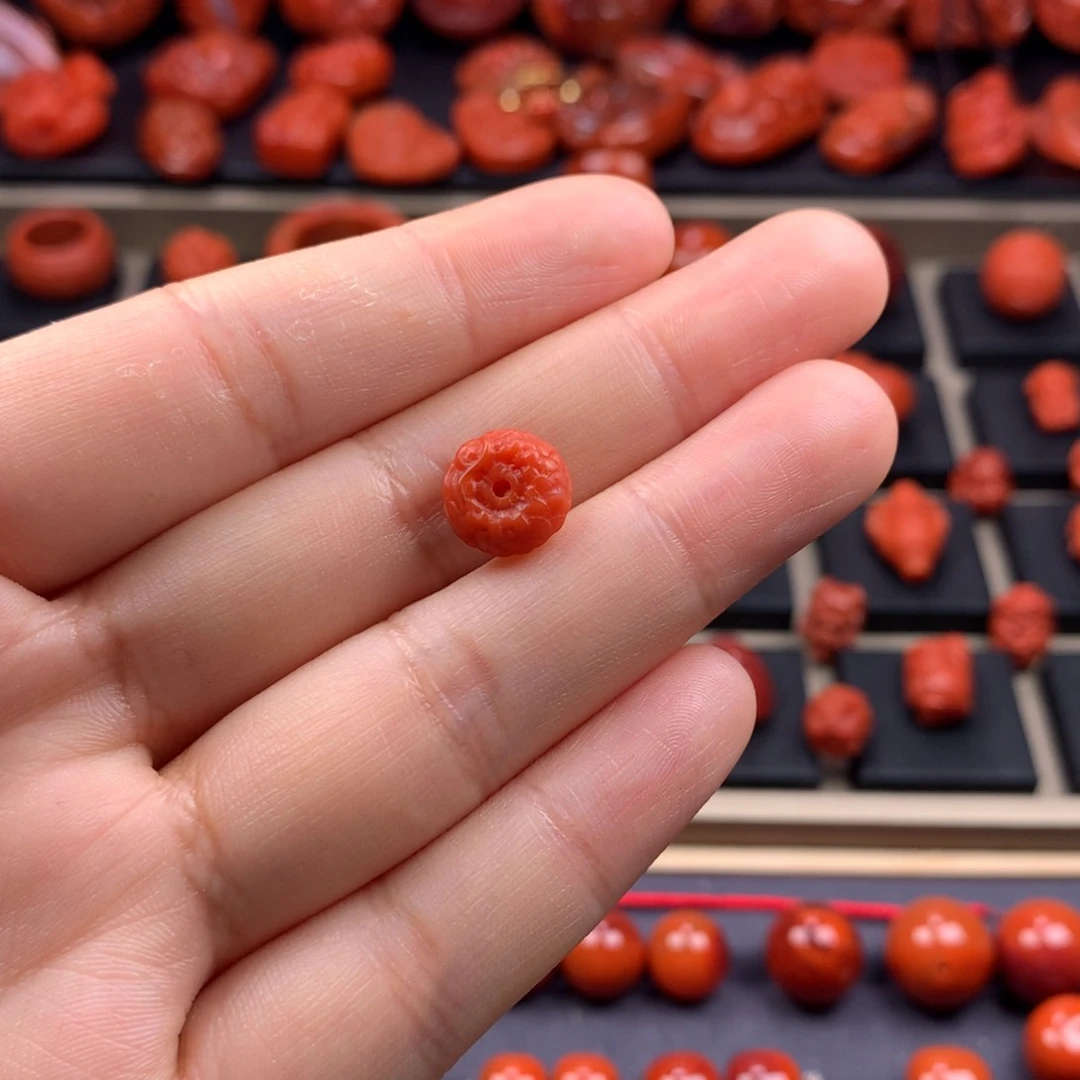 南红玛瑙龙扣10mm未镶嵌赶*儿
