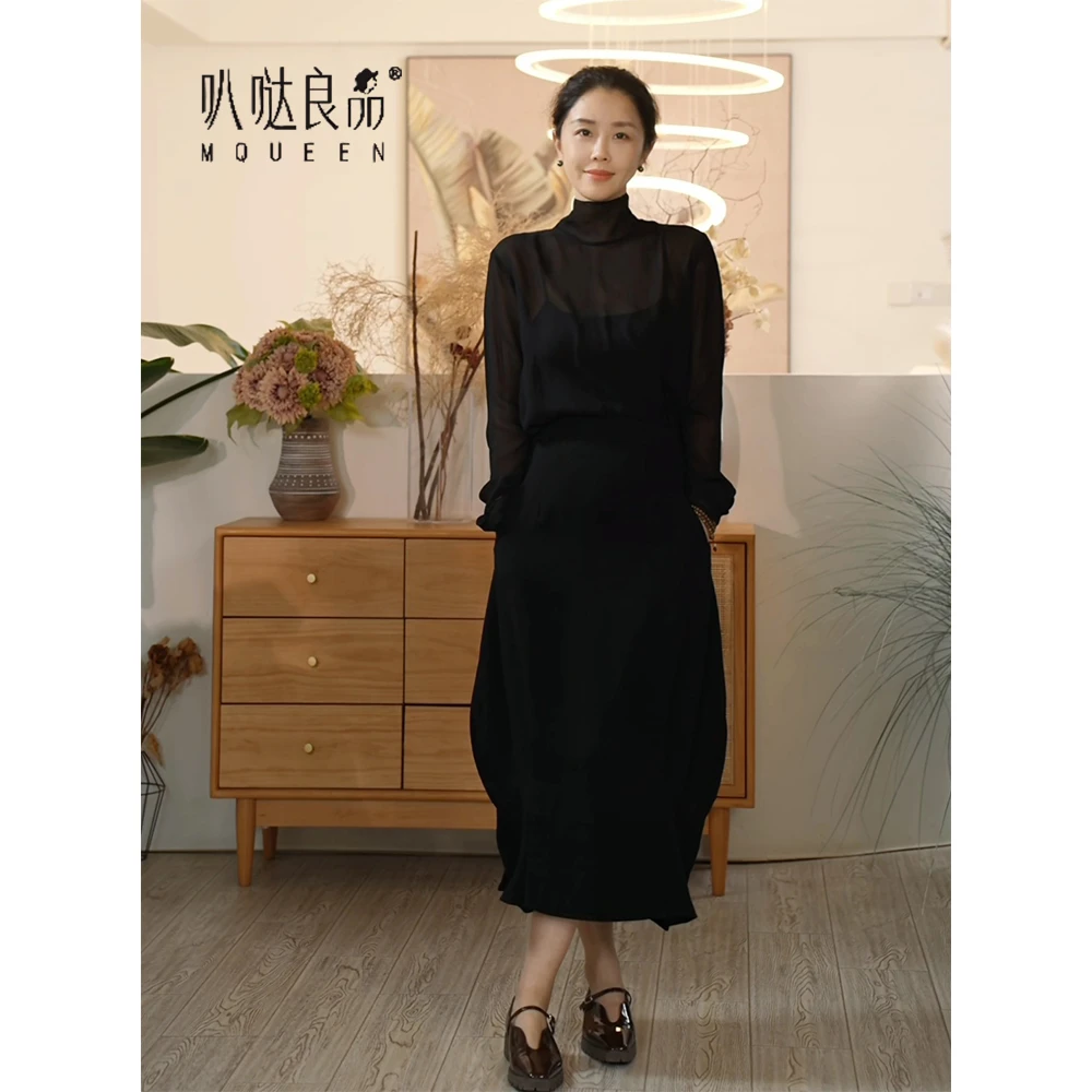 【叭哒不惑】时髦精 醋酸时尚小设计款休闲半身裙女气质百搭