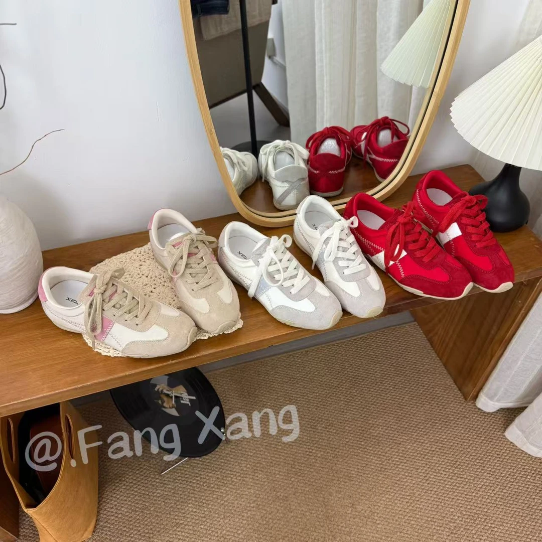 【方向】德迅鞋女夏季新款拼色系带透气运动休闲百搭软底OLN-A100-1