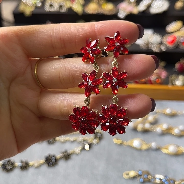 石英石纯铜好看的耳饰