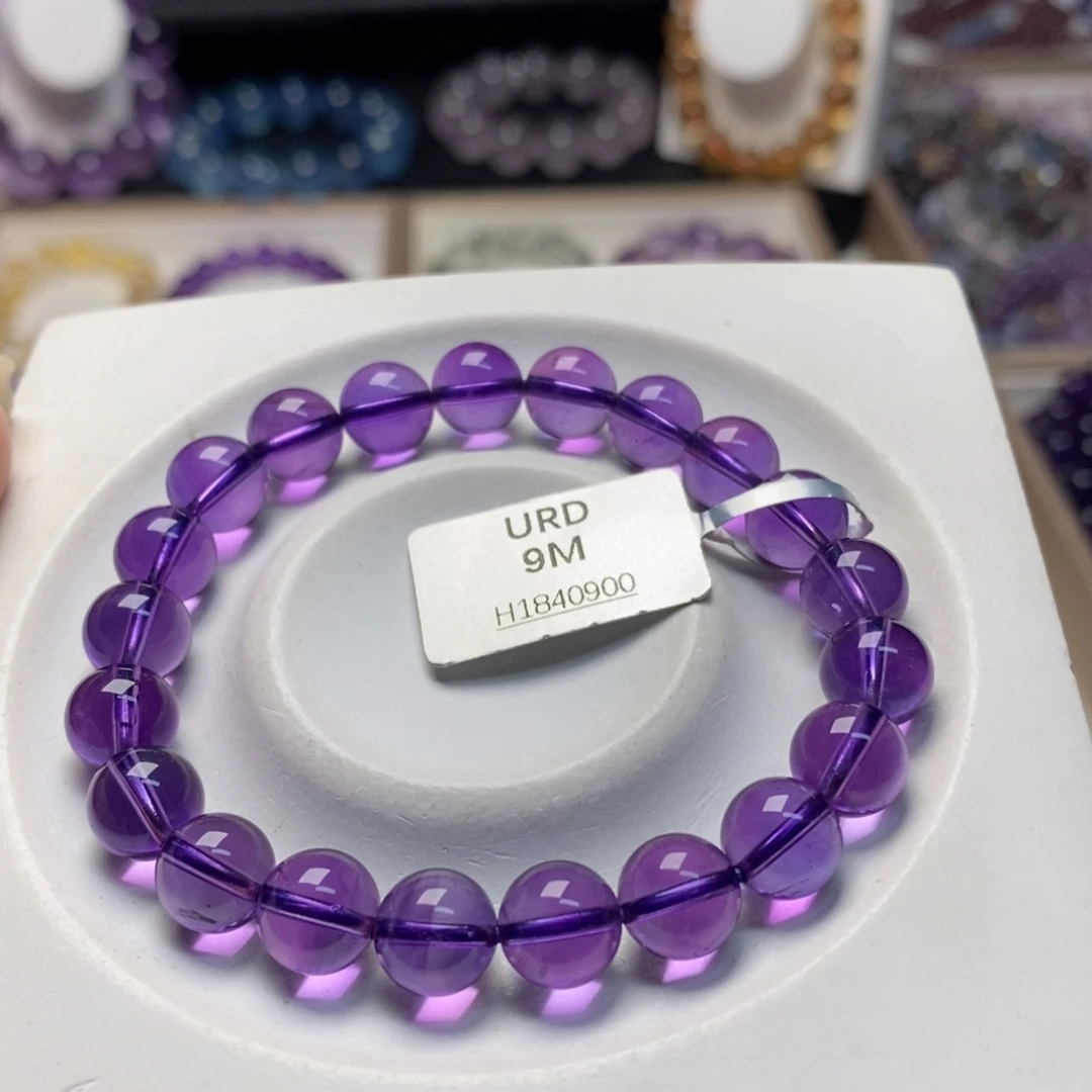 未镶嵌手链紫晶乌拉圭紫水晶D级9M