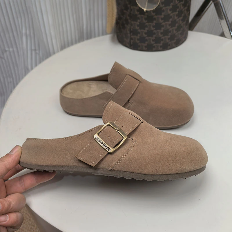 清仓高级感包头半拖鞋2025春季外穿勃肯鞋气质厚底穆勒懒人鞋女