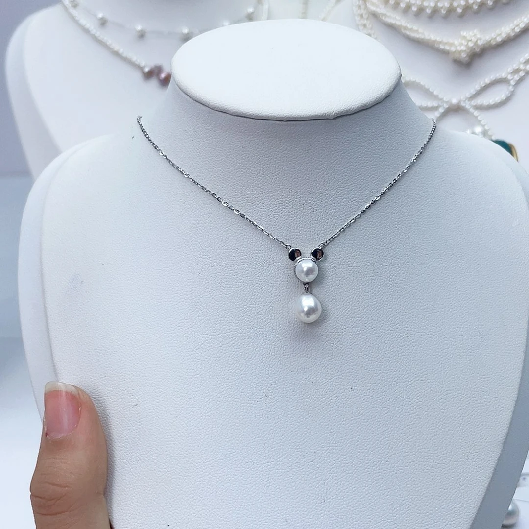 颈饰银S925镶嵌淡水珍珠
