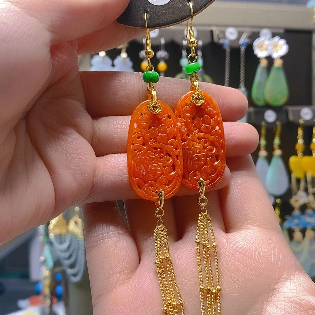 未镶嵌翡翠耳饰翡翠