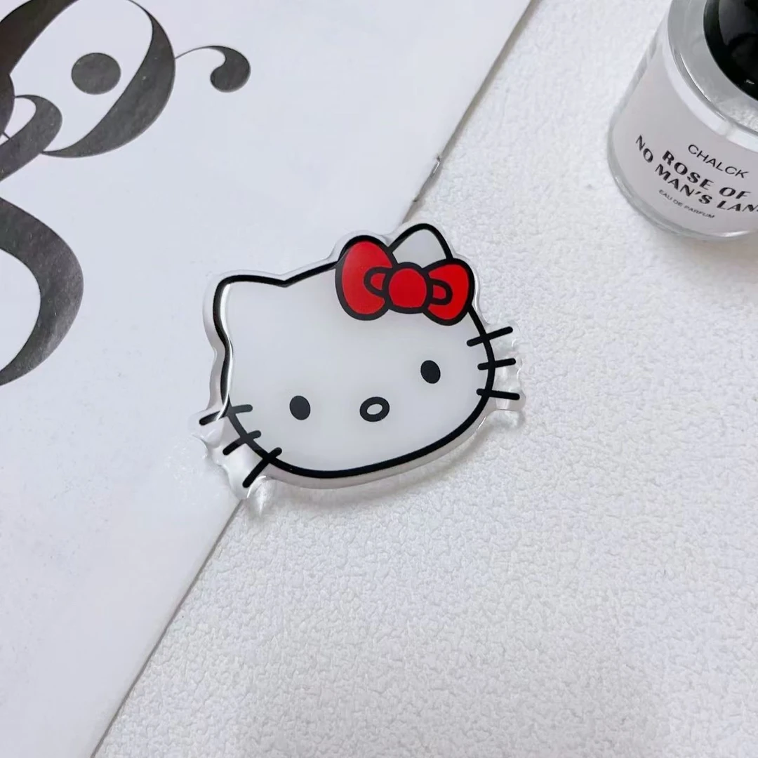 荔枝纹磨砂同款ins小众卡通凯蒂猫气囊手机支架粘贴磁吸式懒人神