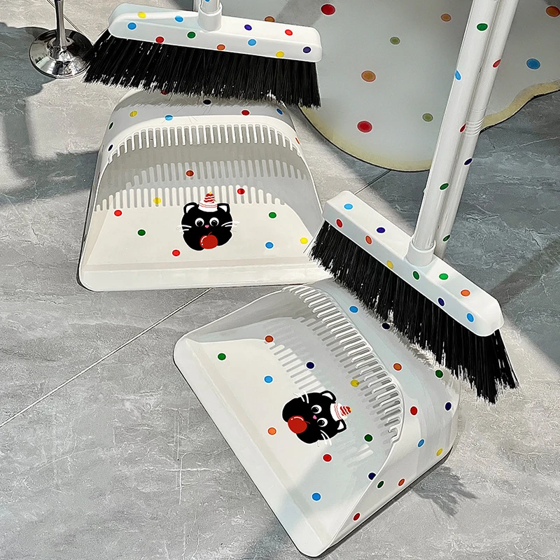 轻便扫帚组合扫把簸箕套装家用头发软毛笤帚扫地可爱波点扫把套扫