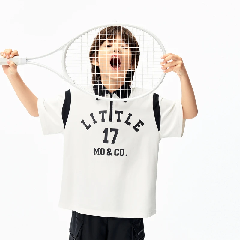 littlemoco童装25夏新款男女童凉感速干衣短袖Polo衫#KBE2TOP015