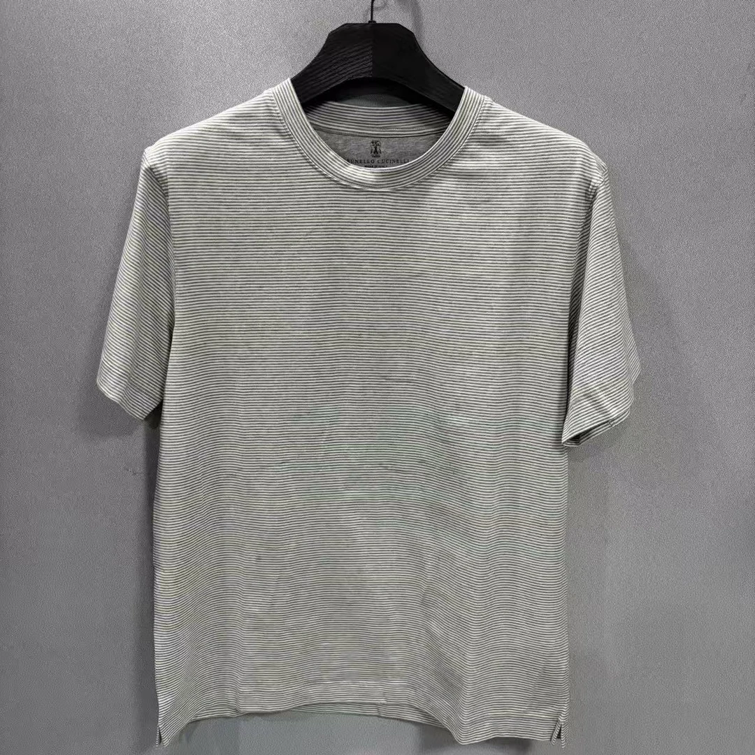 印花简欧风短袖圆领简约风T恤休闲黑白潮流灰色针织