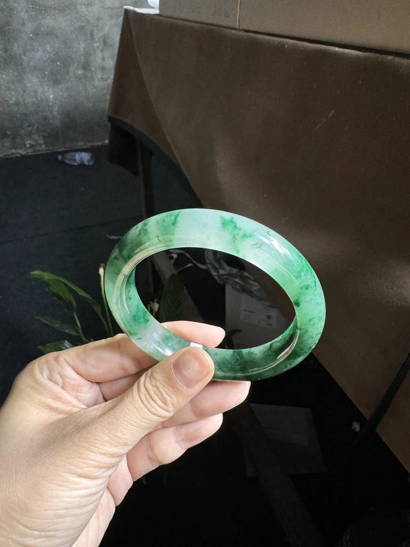 天然独龙玉非洲翠 平安镯61