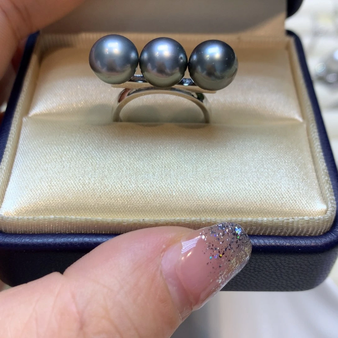 海水珍珠戒指银S925镶嵌