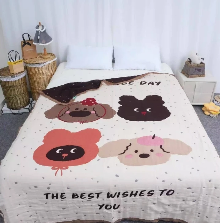 【卡通肖像】200*230cm  A类全棉纱布云朵棉泡芙被