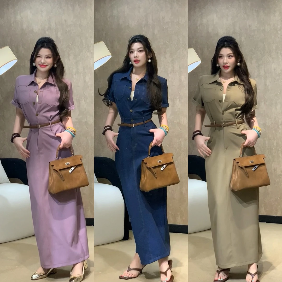 【慢调巴黎】【高定亚麻面料】版型巨显瘦设计师款连衣裙