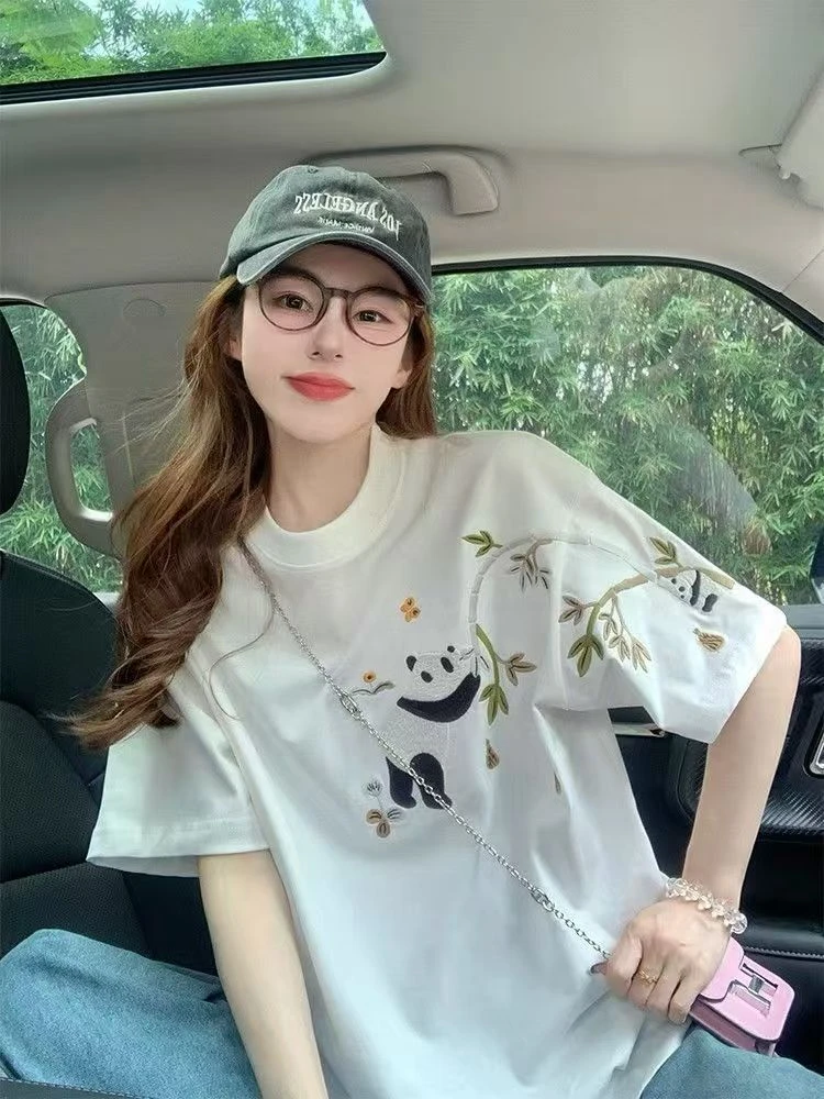 508-印花情侣圆领短袖夏季T恤休闲潮流宫廷风法式显瘦时尚百搭