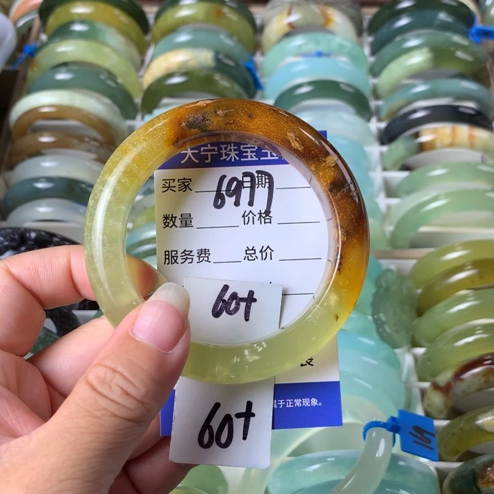 未镶嵌蛇纹石玉手镯6977