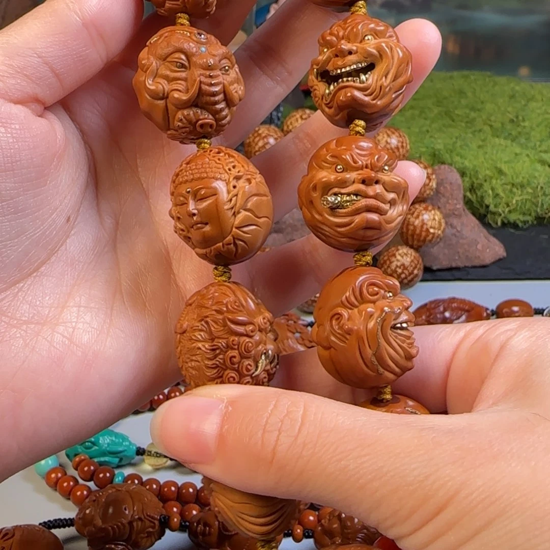 橄榄核手串/手链23镶嵌恶僧尾款1102