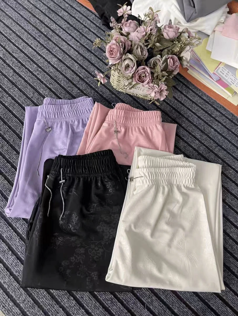 新中式国风2025新款春夏阔腿直筒裤宽松女裤休闲显瘦垂感百搭女裤