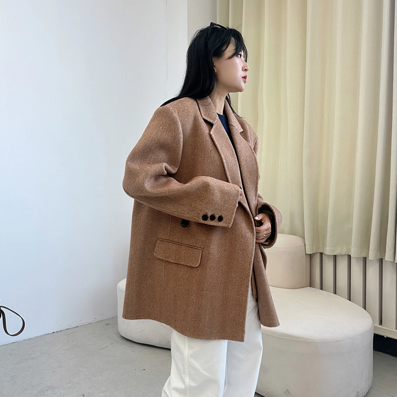 【三禾】25秋冬新款 双面大衣女款 短款