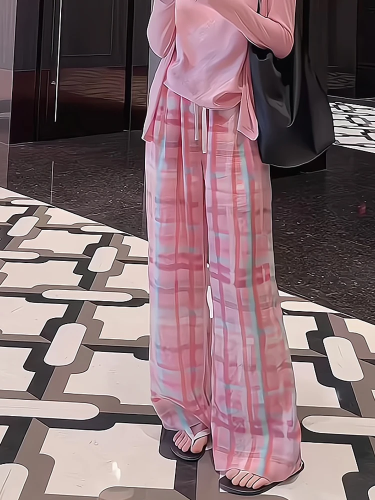 早秋大方得体穿搭干练气质轻奢高级感韩里韩气通勤粉T恤套装裤女