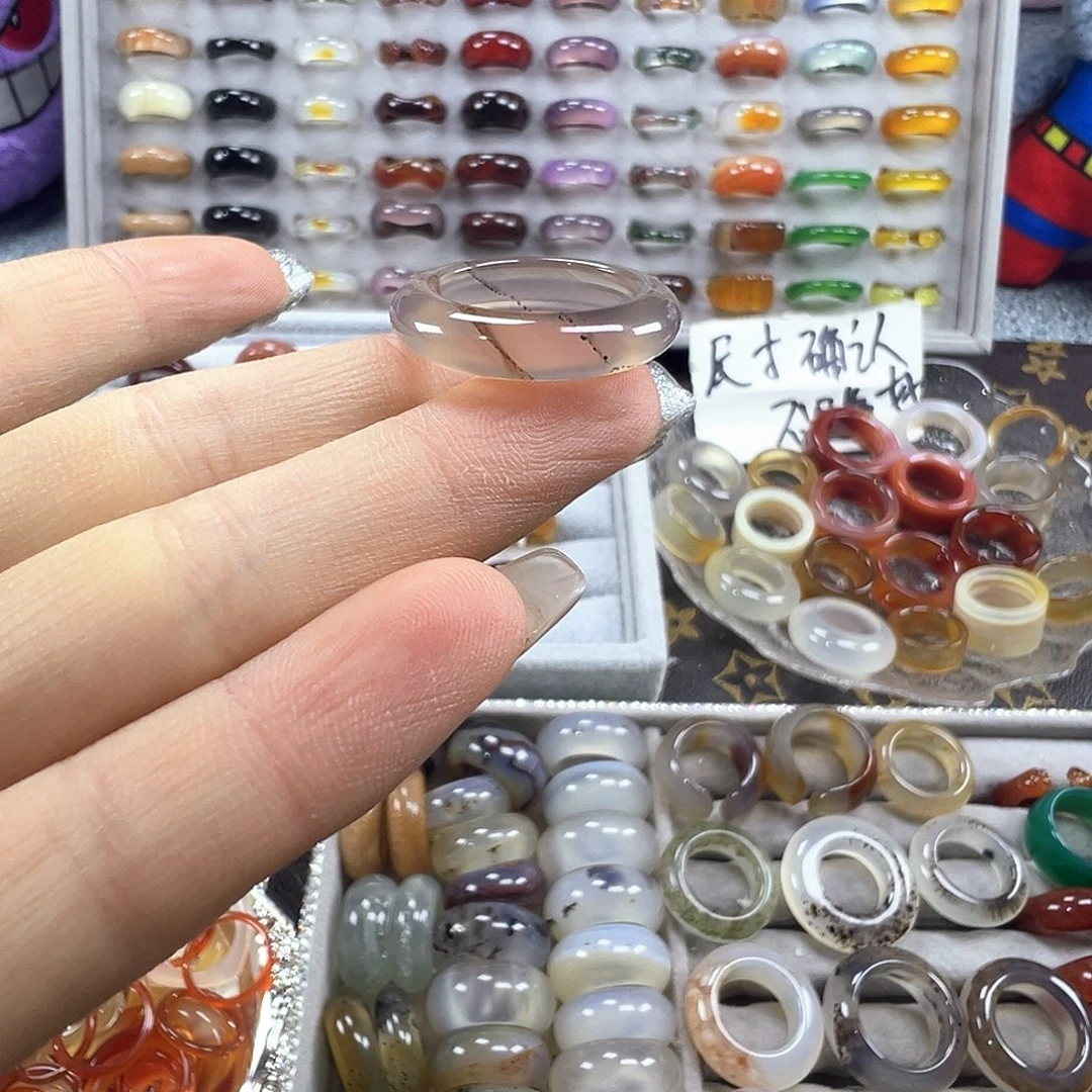 玛瑙/玉髓未镶嵌戒指B1不退换18港18