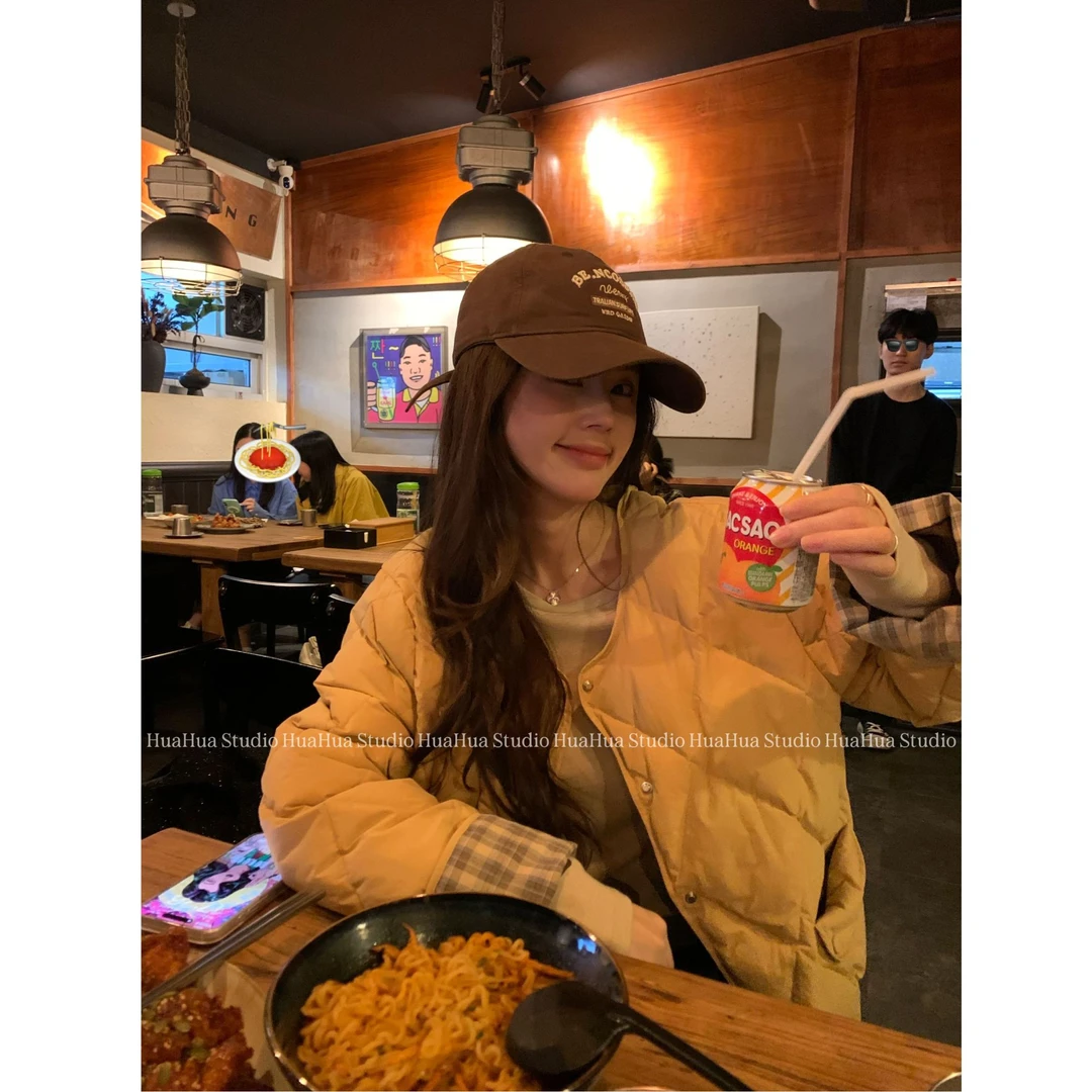 【花花】菠萝包~高阶菱形格袖口拼接90白鸭绒慵懒廓形羽绒服外套