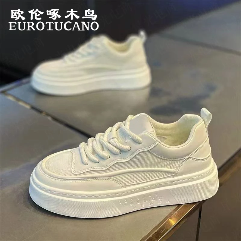 欧伦啄木鸟EUROTUCANO男鞋时尚休闲板鞋男士运动小白鞋透气网面鞋