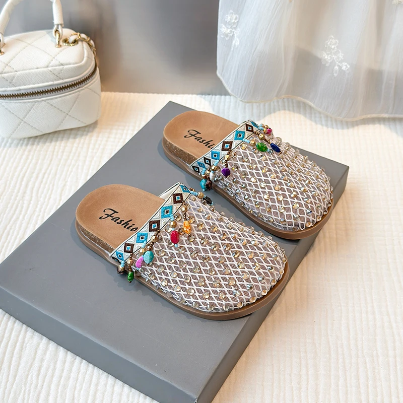 韩版童女极简风包头凉鞋卡通夏季女不限拖鞋外穿软底女童百搭厚底