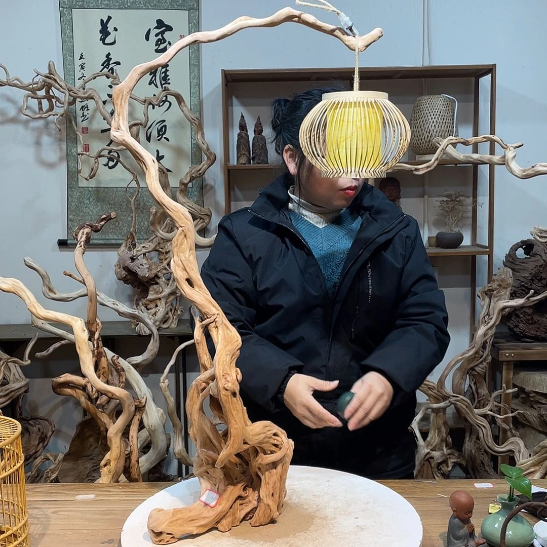 香杉木杜鹃根根艺摆件