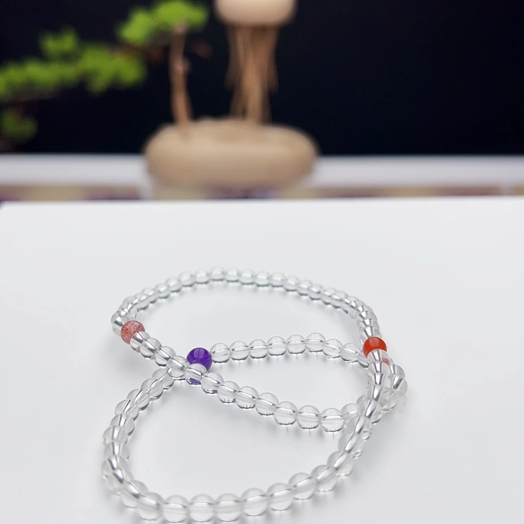 手链未镶嵌水晶白水晶4.5mm双A