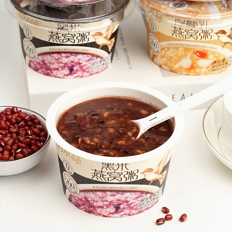 行小萌280g杯装黑米燕麦冰糖燕窝粥懒人速食免煮早餐即食代餐粥