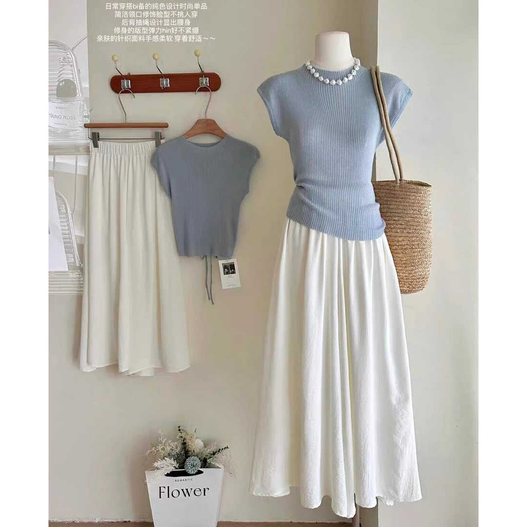 Y7505 气质洋气时髦小个子两件套裤裙时尚减龄网红御姐套装9518#