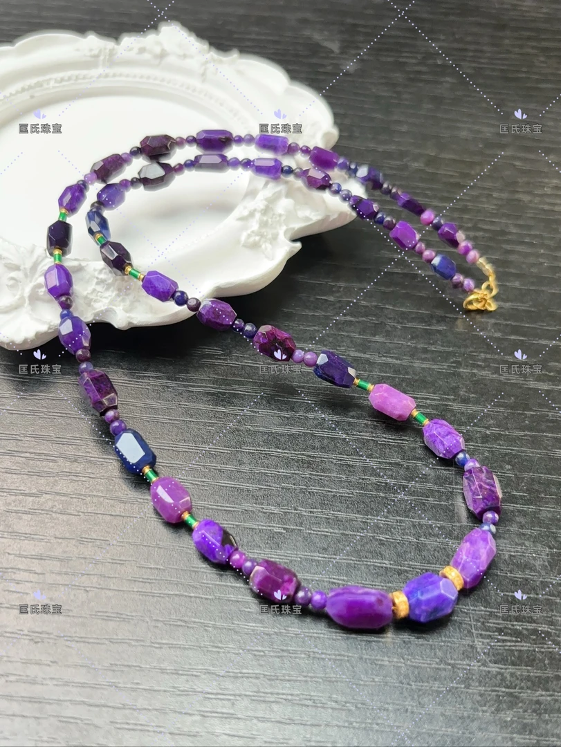 匡氏甄选 18K收藏级舒俱来皇家紫切面项链Z-HL-A0336（多样性发一）