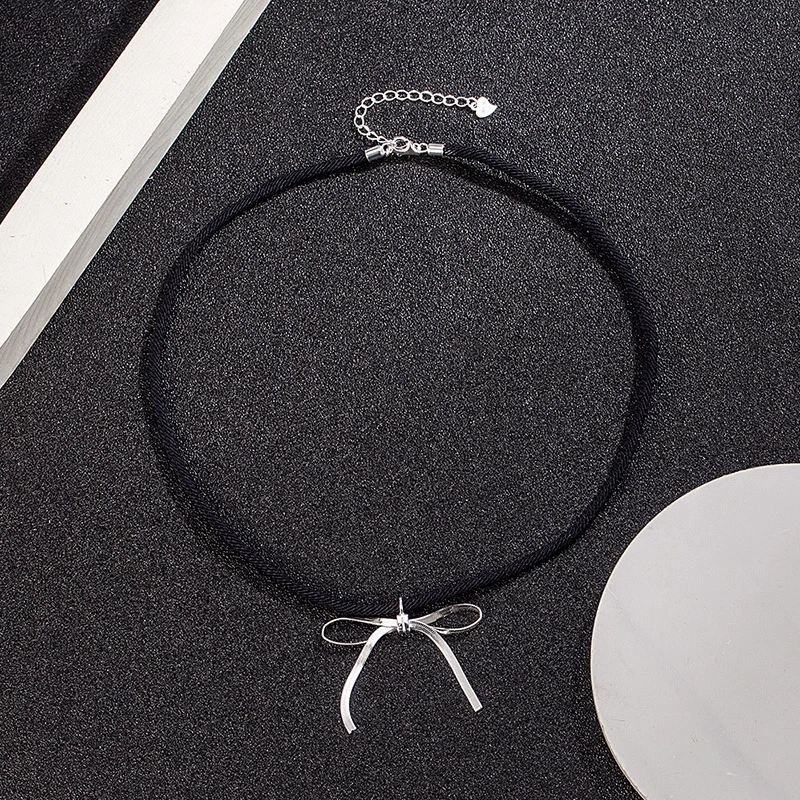 非金属棉绳项链 蝴蝶结ins抽拉手链项链可调节锁骨链气质轻奢时尚