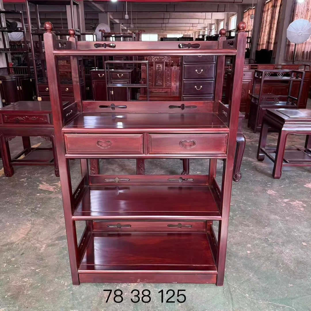 木换金 黑酸枝 横抽无柜门茶水柜  博古柜 书柜 一物多用