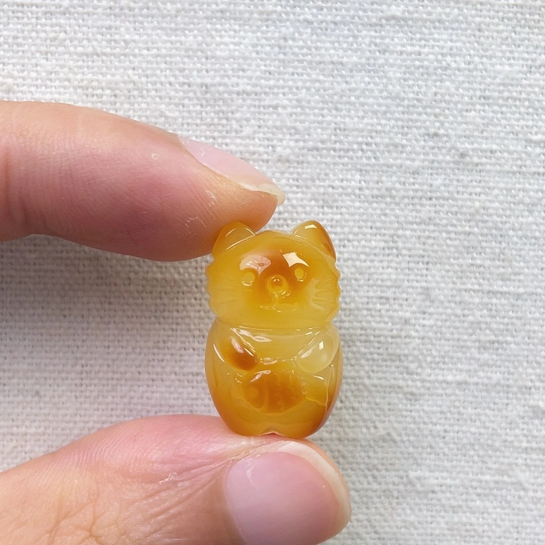琥珀未镶嵌裸石小猫鱼